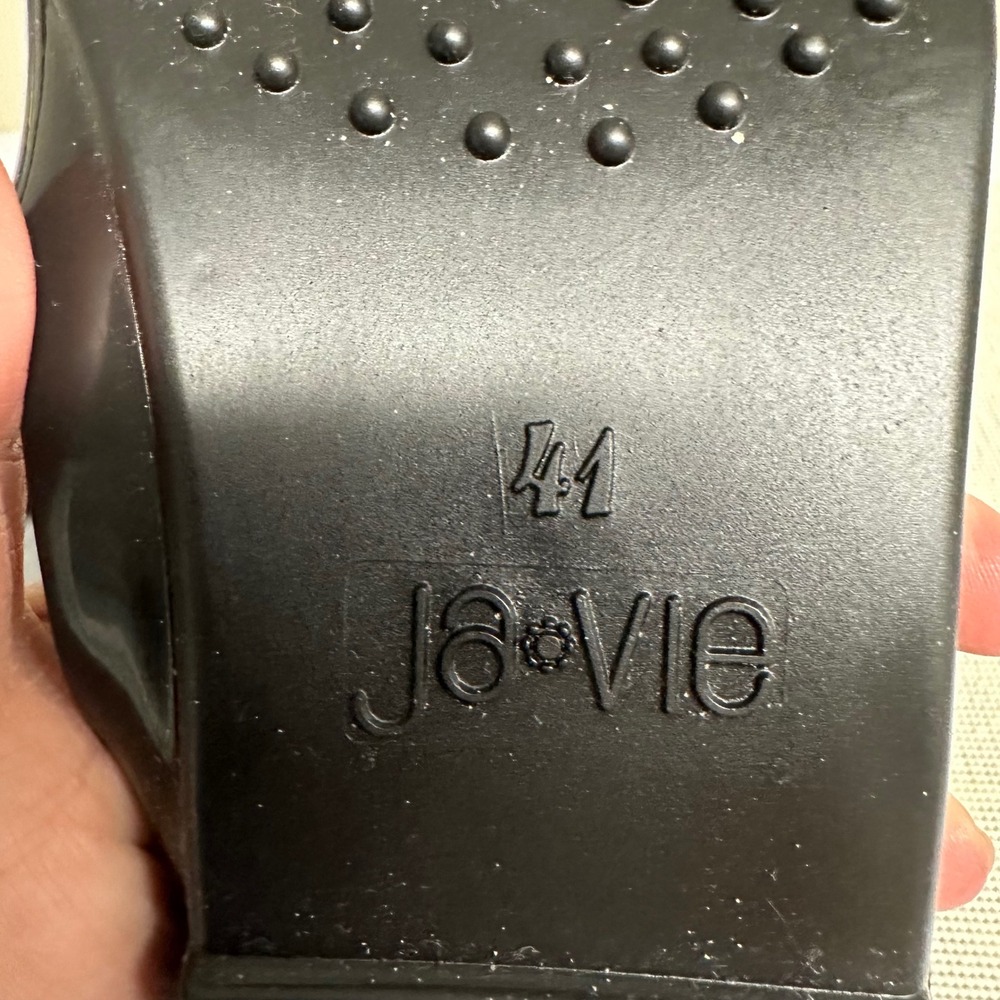 Ja-vie Black Shiny Jelly Comfort Shoes Leather Insole sz 41 New 9.5-10 - Picture 7 of 8